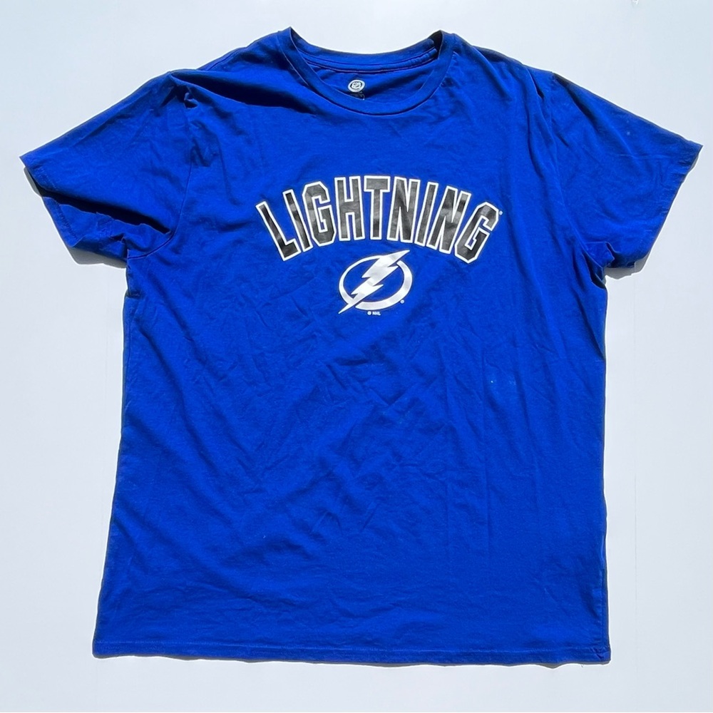Tampa Bay Lightning Men's T-Shirt XL Blue with Graphic Logo NHL Hockey